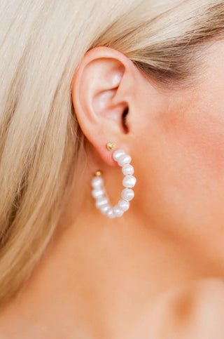 Tinsley Pearl Hoop Earrings