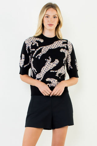 Leopard Print Knit Sweater